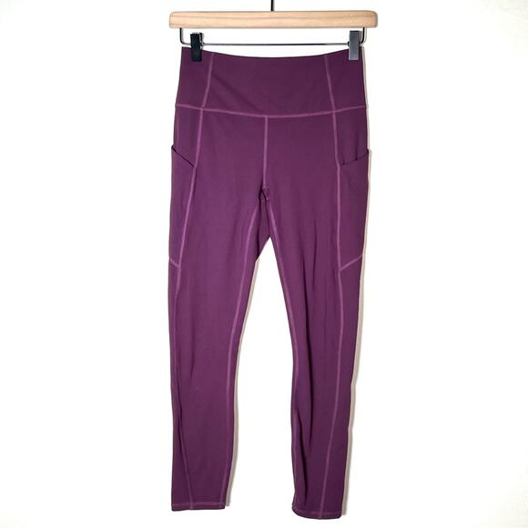 Fabletics purple pure luxe 7/8 athletic workout leggings pants size small S B90 - Picture 1 of 4